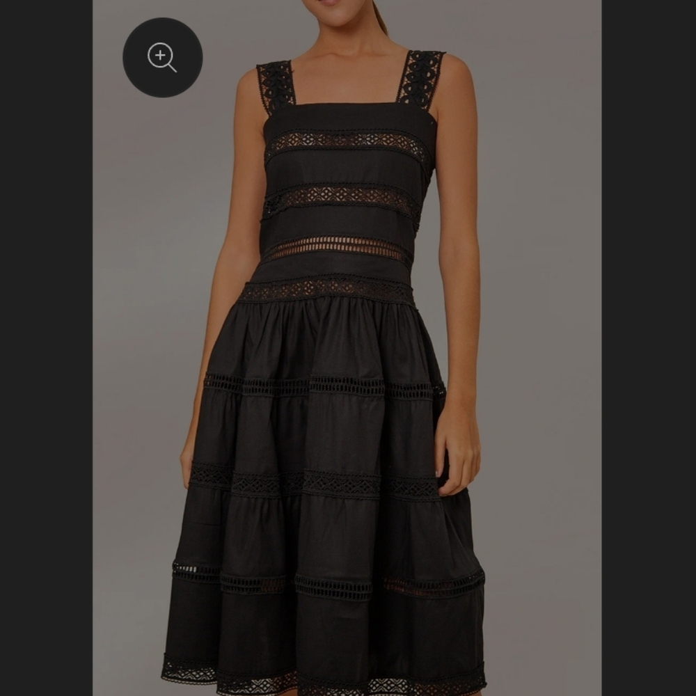 Waimari Maya  Black Lace Midi Dress Size XS